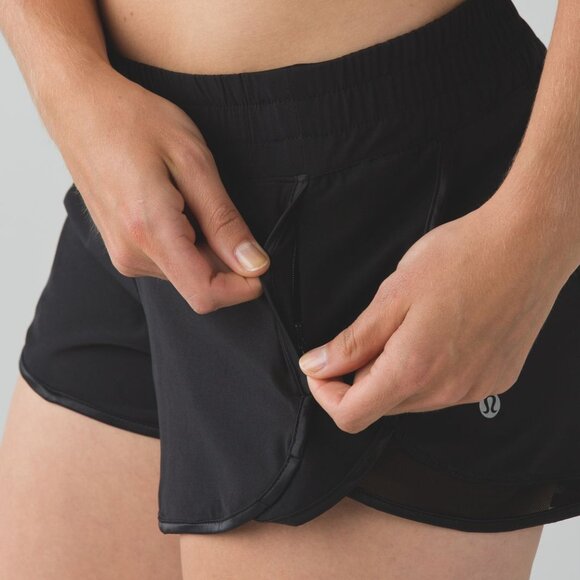 Lululemon Super Squad Shorts in Black with Mesh & Satin Trim - Picture 3 of 11